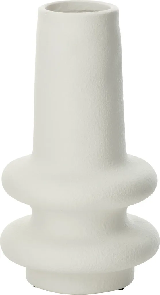 Vase Lyra blanc texturé J-Line format Small en céramique artisanale