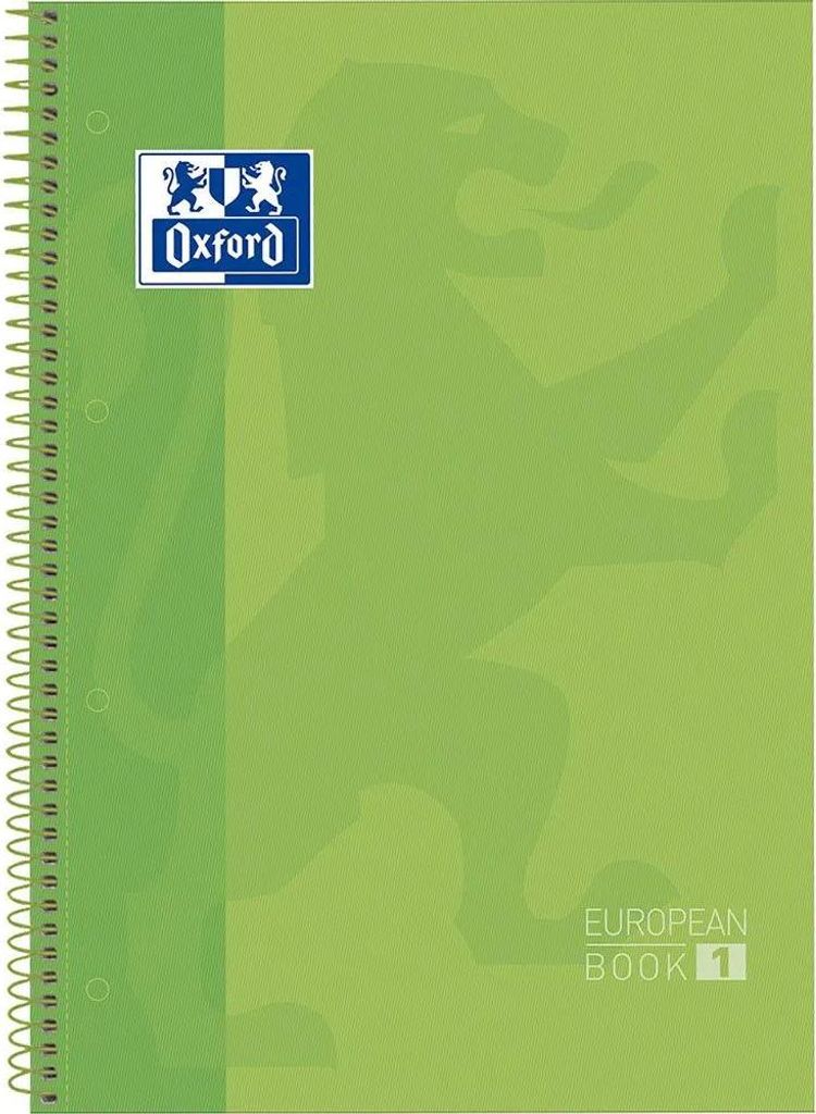 Oxford Collegeblock European Book 1 DIN A4+ kariert grün 80 Blatt