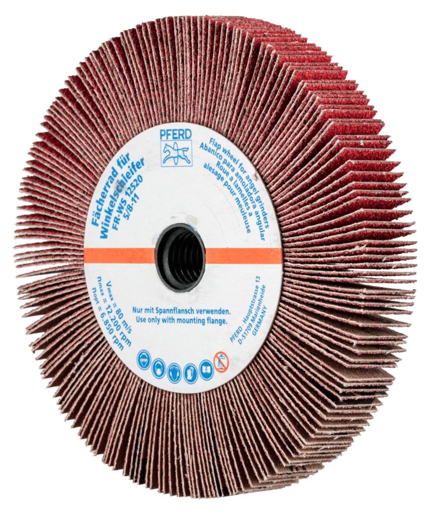 PFERD TOOLS Lamellenschleifrad für Winkelschleifer FR WS Ø 125x20mm 5/8-11 CO-COOL80 für Edelstahl 2 Stk