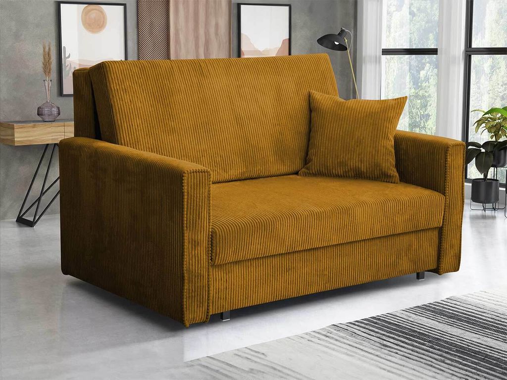 MIRJAN24 Schlafsofa Sofa Viva Bis Premium II mit Schlaffunktion und Bettkasten, Polstercouch, Stilvoll Polstersofa vom Hersteller (Farbe: Poso 01)