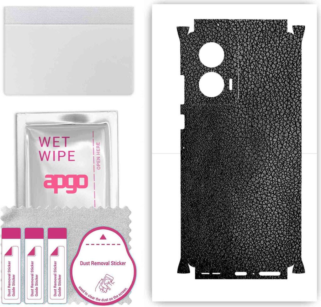 apgo Rückseite + Seiten Schutzfolie, Skin, kompatibel mit Motorola Edge 50 Fusion, Hinten Displayschutzfolie aus Vinylfolie, kratzfest, einfache M...