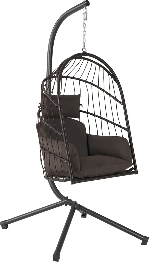 HinHocker Sedia Sospesa Marrone con Struttura | Relax Interno ed Esterno