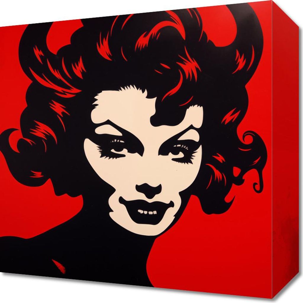 Bild 30x30cm Rote Teufelin