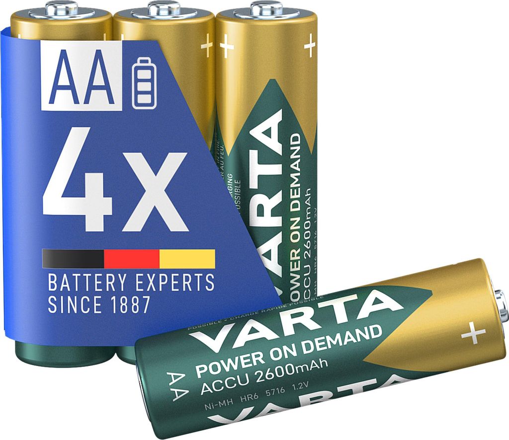Piles AA VARTA, rechargeables, lot de 4, technologie Power Image du produit 