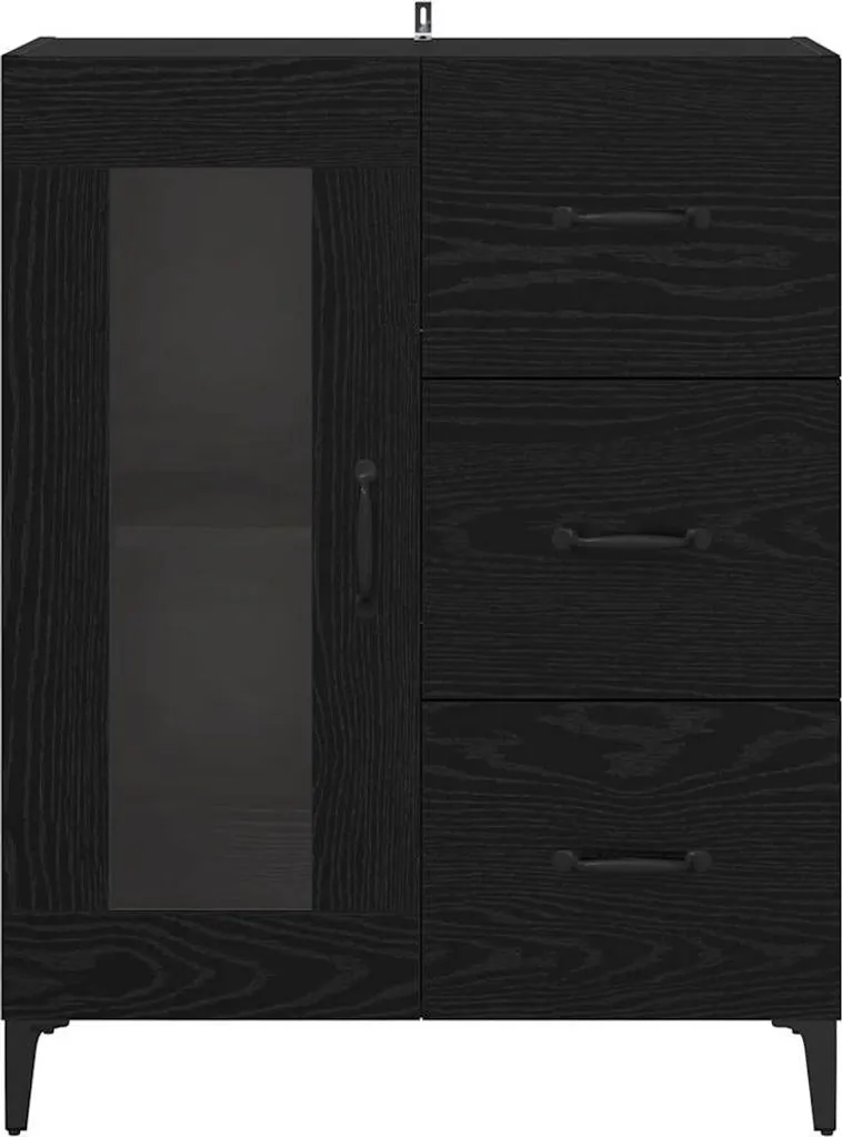 vidaXL Credenza Rovere Nero 69,5x34x90 cm | Mobiletto Salotto Robusto - 6