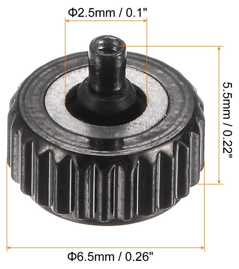 Krone Ansehen Ersatz SUS304 Kopf Lange Stiel Uhr Zubeh?r 5,5 x 6,5 mm 2 Stš¹ck