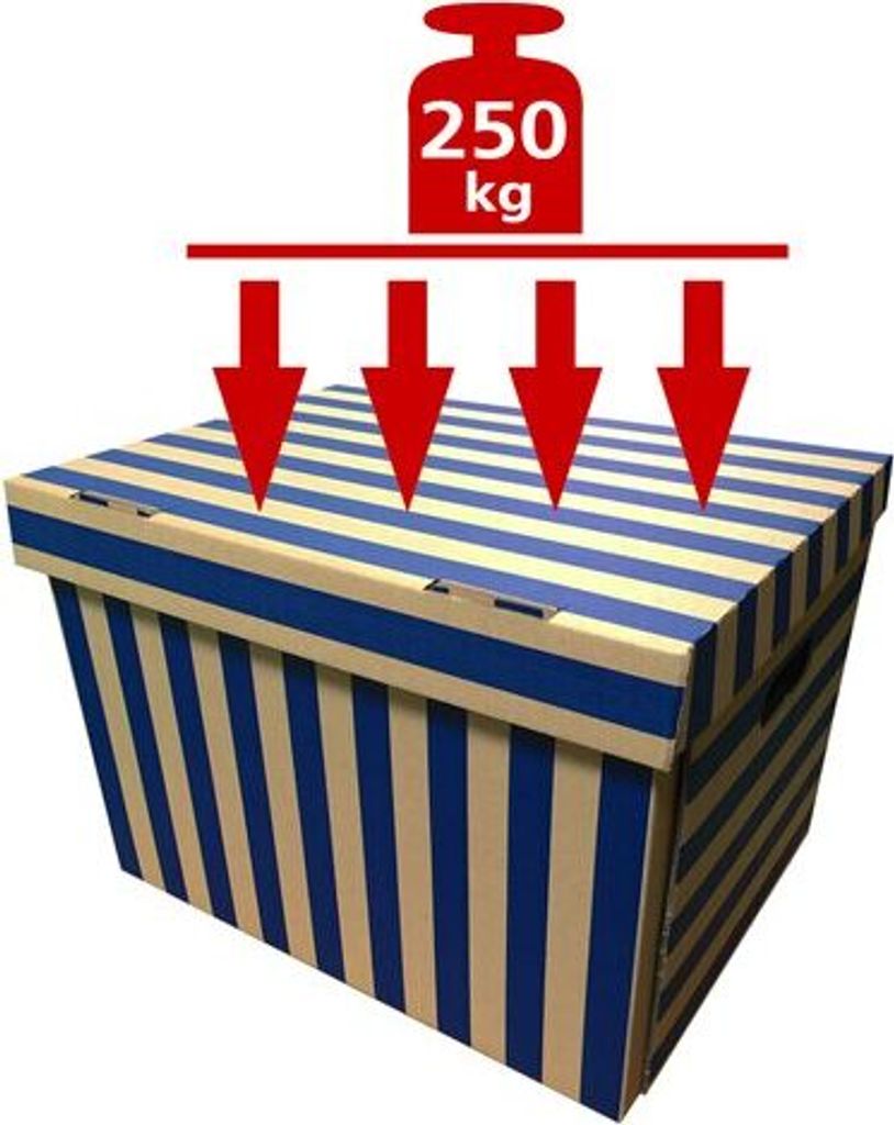 10x Archivbox 400x320x290mm gestreift extrem stabil bis Produktbild 4