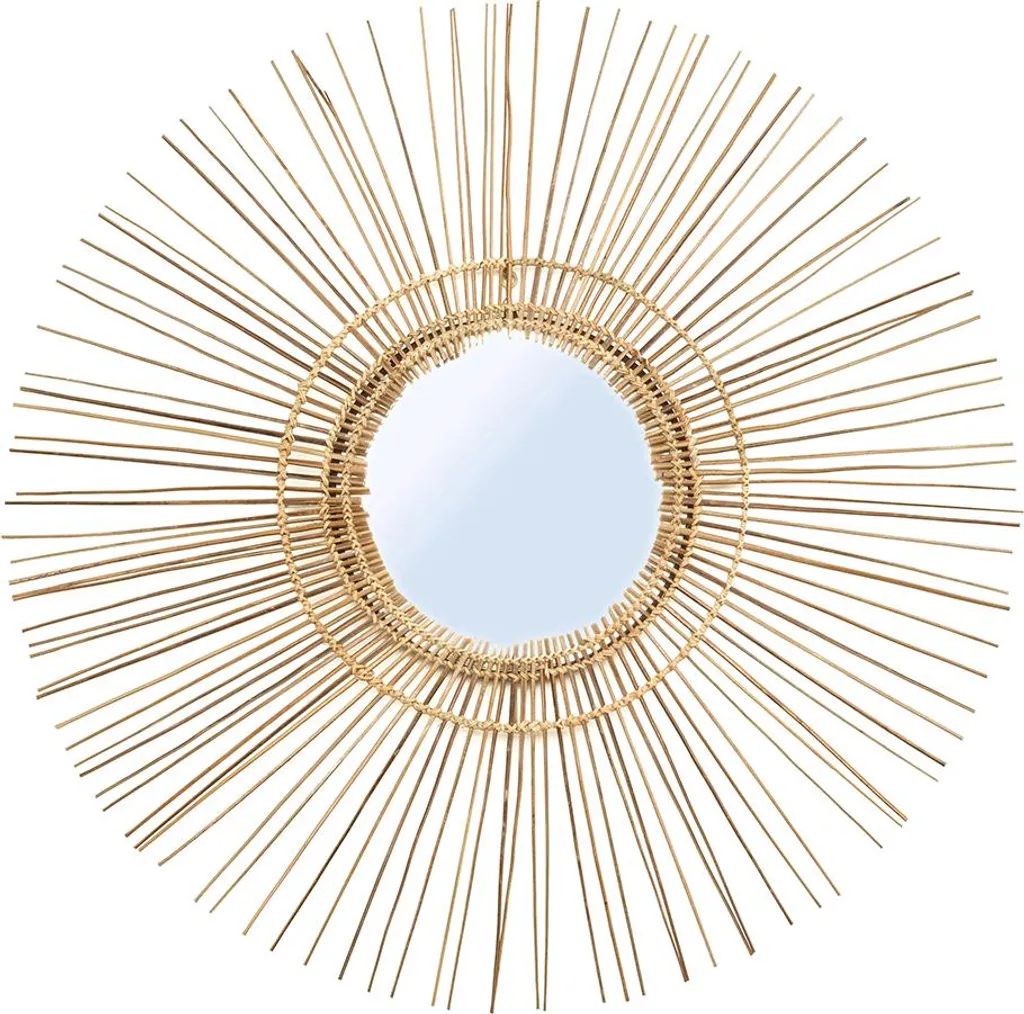 Miroir rotin marron 80cm - Solution déco pour agrandir votre intérieur