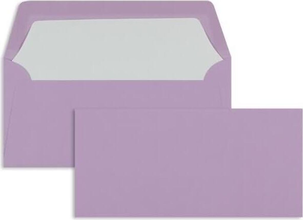 Briefumschläge DINlang 100g/qm gummiert VE=100 Stück orchidee