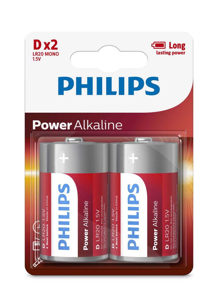Pile alcaline Philips Power LR20P2B/10 Image du produit 