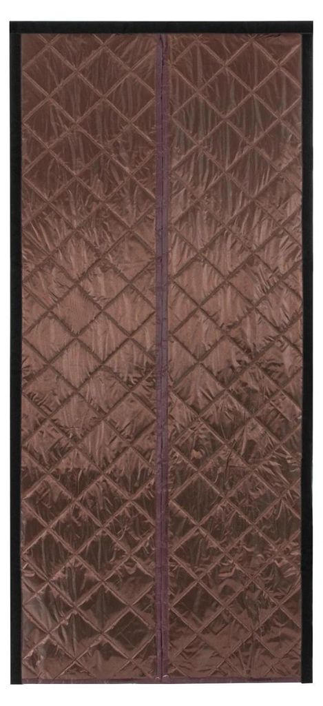 Thermovorhang für Tür - Magnetischer Türvorhang - 0,95×2,1 m - Mittelöffnung - Wasserdicht - Wärmedämmend, energiesparend - Baumwolle - Braun