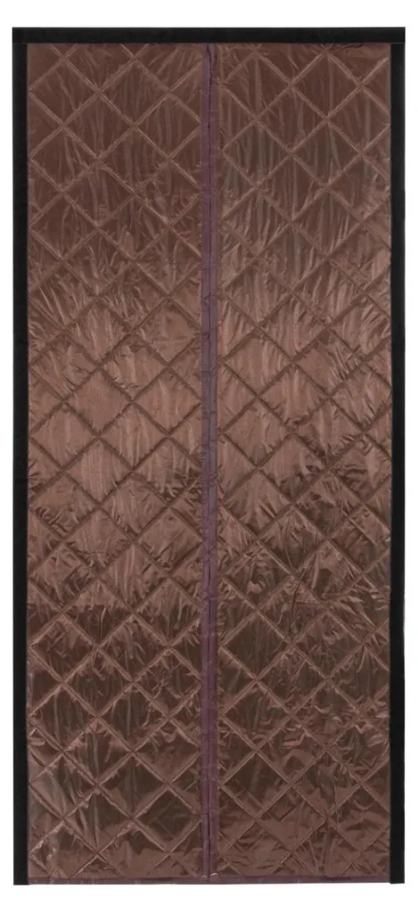 Rideau de porte magnétique thermique 0,95x2,1m en coton marron isolant