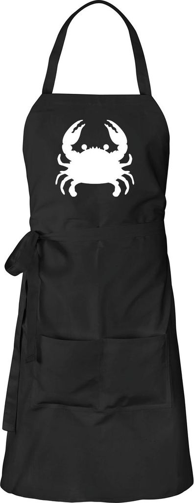 Huuraa Schürze Krabbe Silhouette Schwarz mit Taschen Baumwolle Kochschürze Geschenkidee
