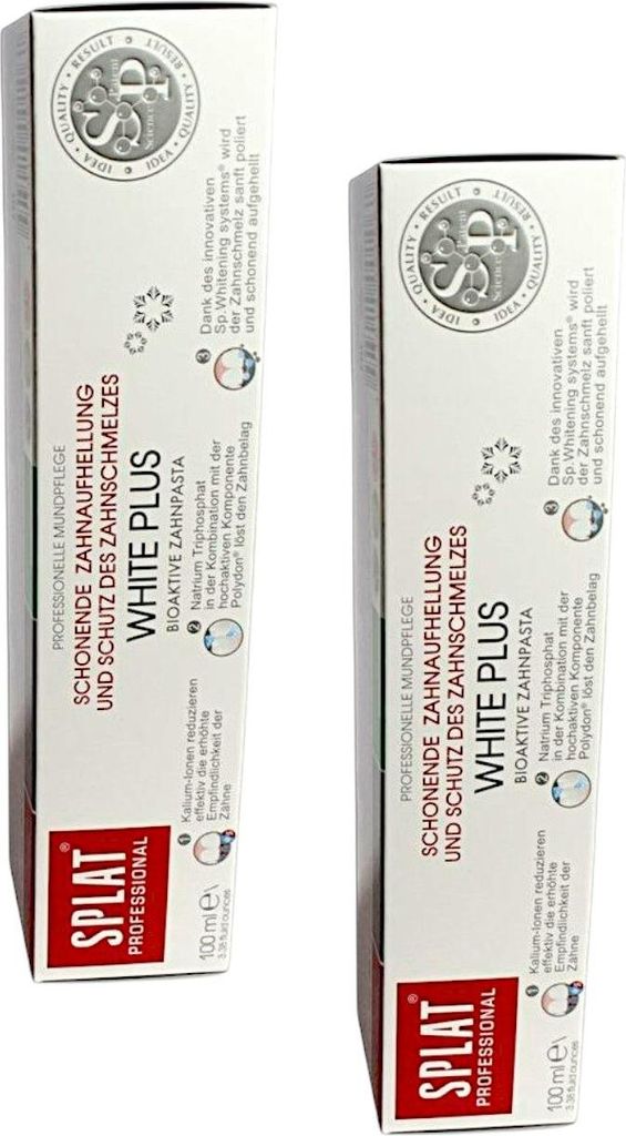 Splat White Plus Zahnpasta 2x100ml mit Fluorid-Ionen, Produktbild 
