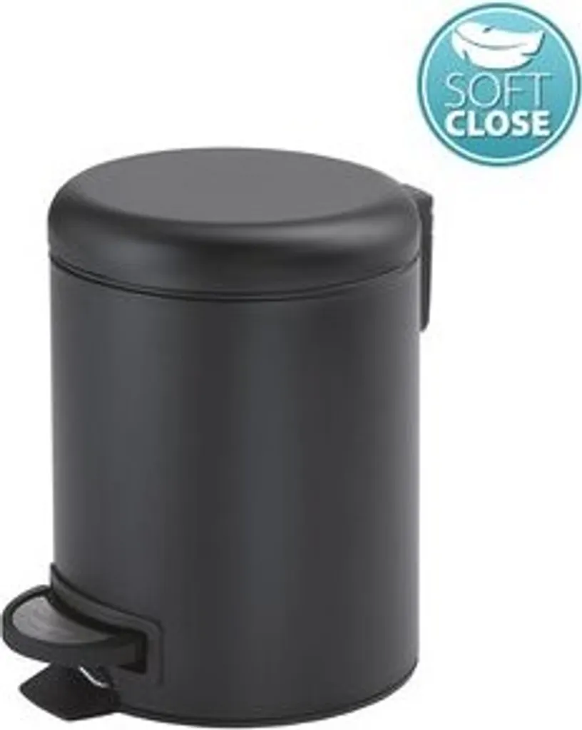 Poubelle de Toilettes 5L Gedy Potty Noir Mat - Idéale Petits Espaces