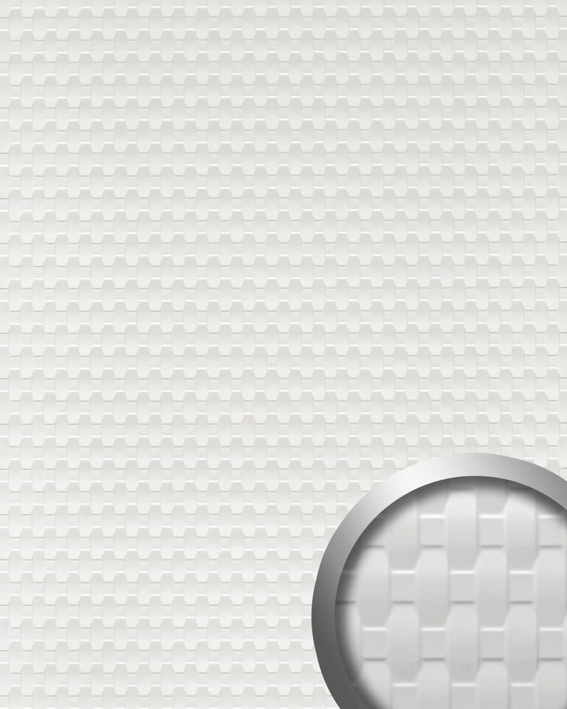 WallFace 24954 RATTAN 20 Snow White Wandverkleidung 3D matt weiß 2,6 m2