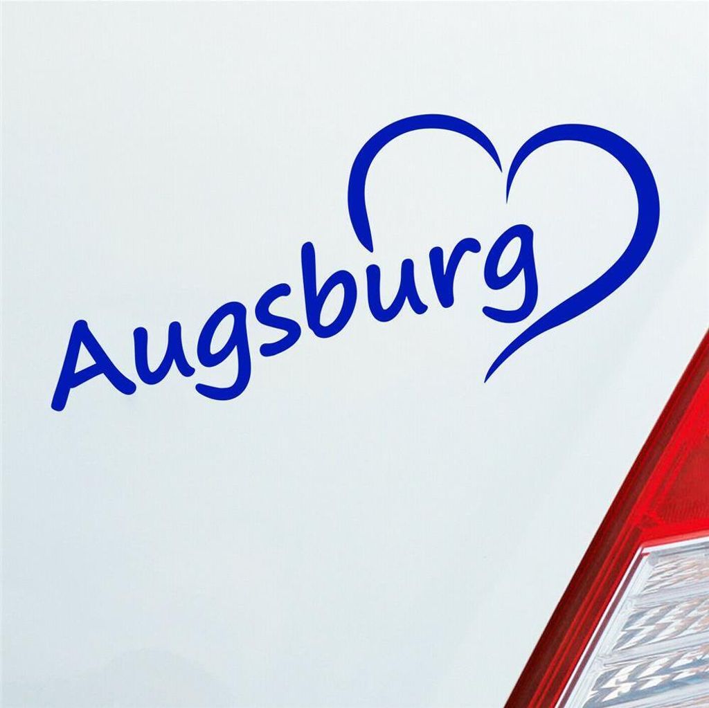 Auto Aufkleber Augsburg Herz Stadt City Liebe Love Heart 19x8 cm Dunkelblau Sticker Heckscheibenaufkleber