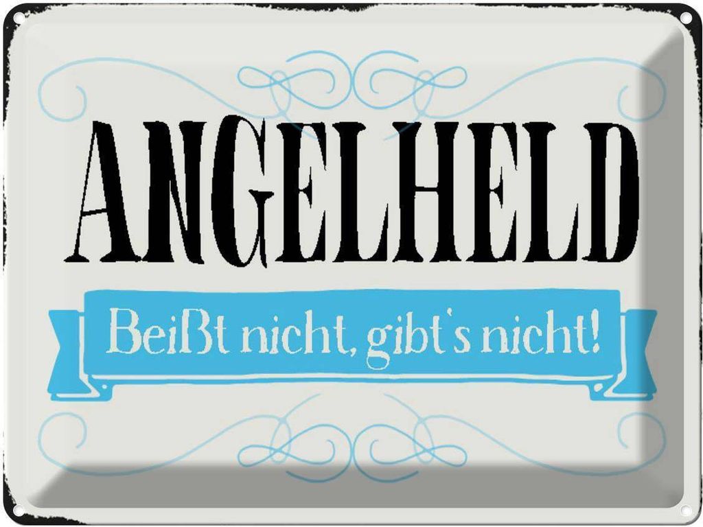 vianmo Blechschild 30x40 cm Angelheld beißt nicht angeln Spruch Zitat