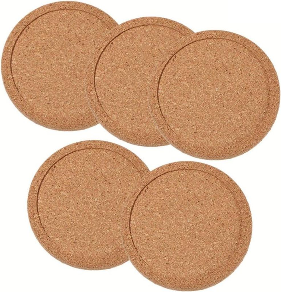 5er-Set Kork Untersetzer, 10cm Untersetzer, rutschfest & Produktbild 