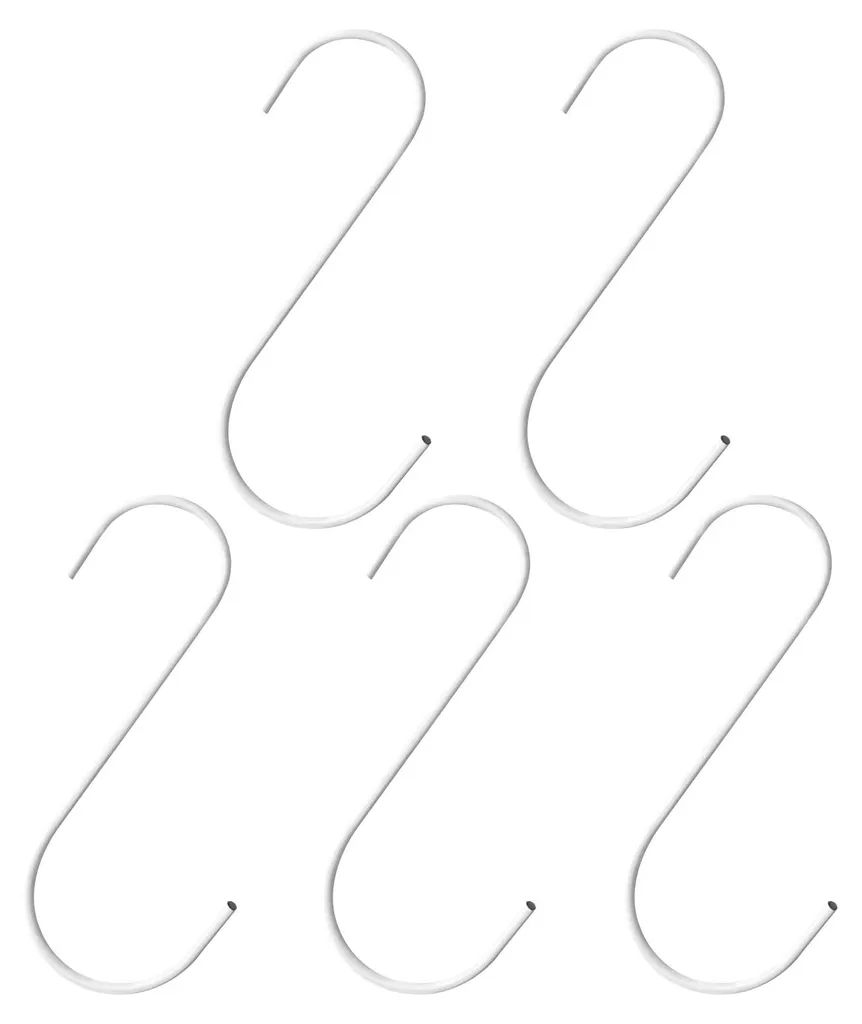5 crochets en fer multifonctionnels en forme de S robustes et noirs