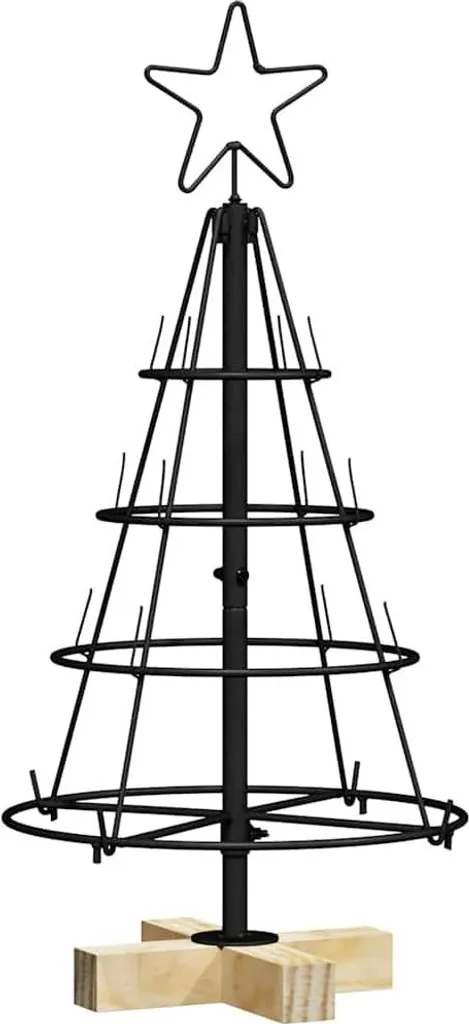 Décoration de Noël compacte : Arbre cône Noir 60 cm gain de place
