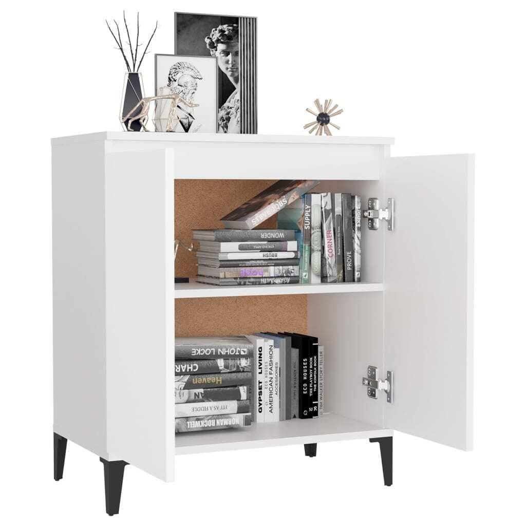 Möbel Sideboard - praktischem Design - Wohnzimmerschrank - Kommde für Flur - Weiß 60x35x70 cm Holzwerkstoff Top9645807
