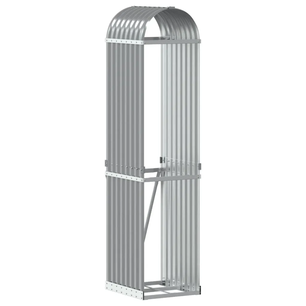 vidaXL Legnaia da Esterno 40x45x170 cm Acciaio Zincato Grigio Chiaro