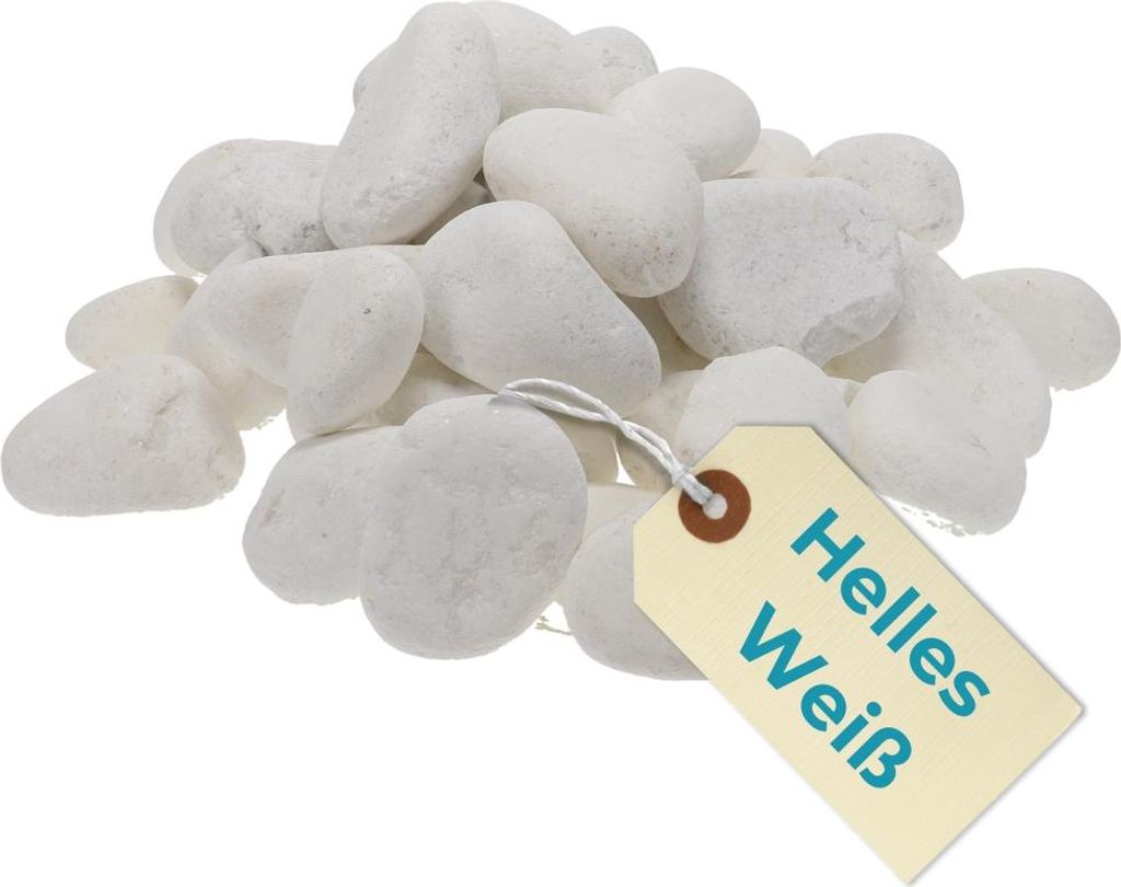 Kieselsteine Garten Zierkies Weiß Aquarium Kies Carrara Marmorkies Dekostein Weiße Kieselsteine Zierstein Marmor Kies Weiß 25 kg 40-60 mm