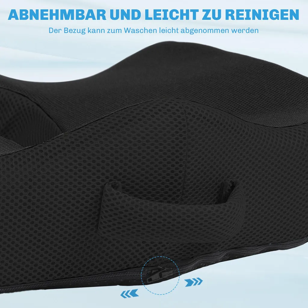 Fortuna Lai Coussin orthopédique en mousse à mémoire de forme noir