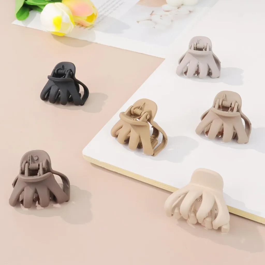 Pinces à Cheveux pour Chignon et Demi-queue - Marron Mat Format 4cm