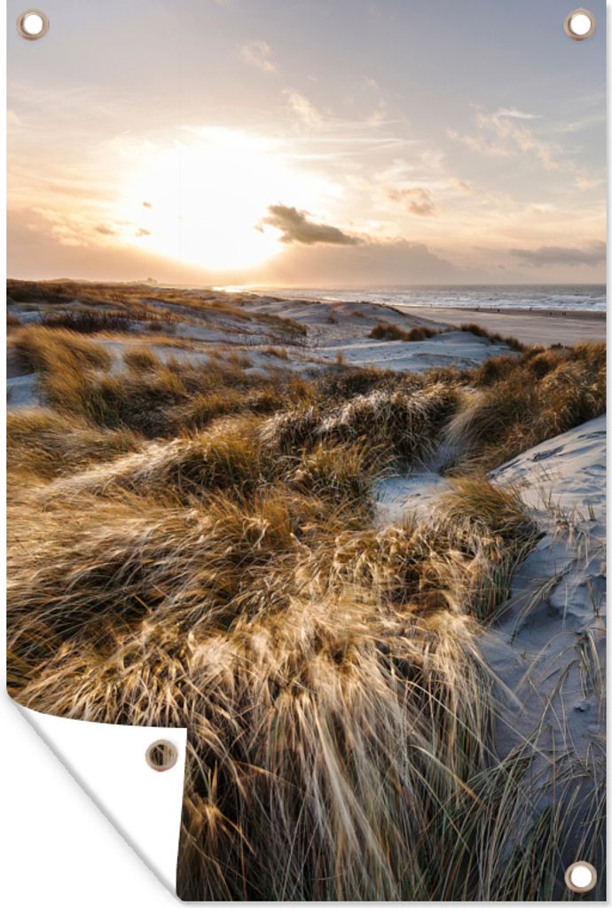 MuchoWow 80x120 cm Outdoor-Poster Gartendeko Sichtschutz Garten Poster für den Garten Strand - Meer - Scheveningen - Niederlande