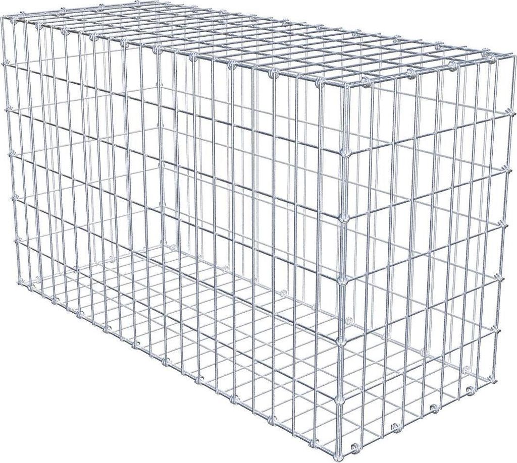 Gabione 100 cm x 60 cm x 40 cm (L x H x T), Maschenweite 5 x 10 cm, Spiralring