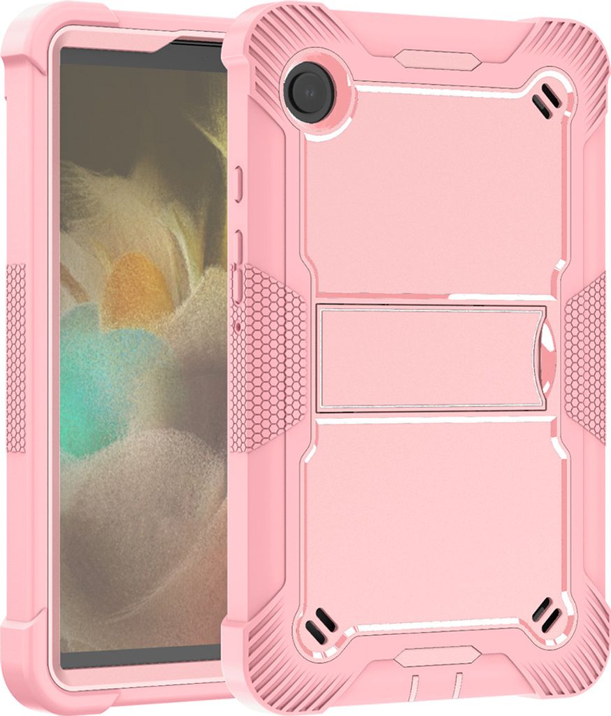 Schutzhülle für Samsung Galaxy Tab A9 8,7 Zoll 2023 Robust Hybrid Tablet Hülle mit Ständer Roségold