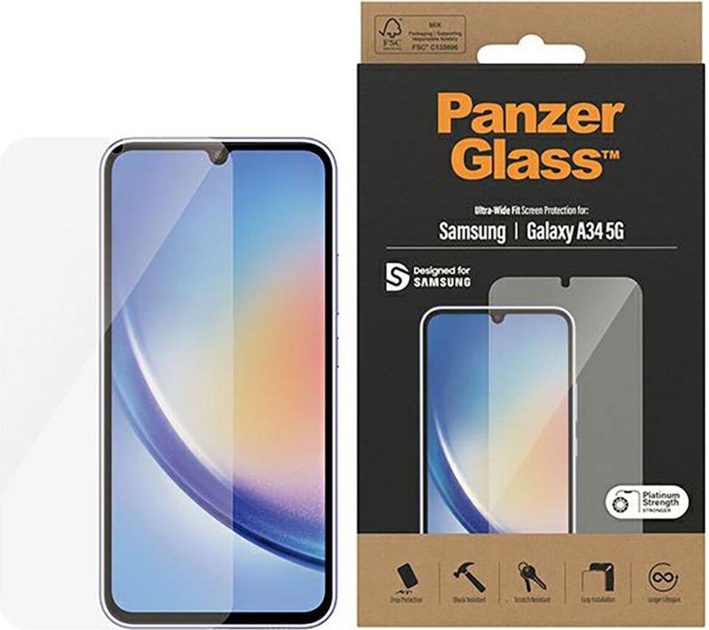 Verre trempé Panzerglass Ultra-Wide Fit pour Samsung Galaxy Image du produit 