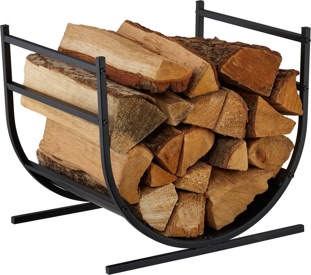 U-förmiges Brennholzregal aus Metall zur Aufbewahrung im Kamin