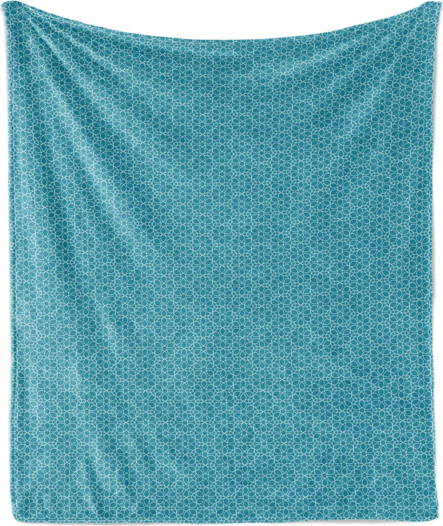 ABAKUHAUS Abstrakt Weich Flanell Fleece Decke, Geometrische Thema interwined Triangular Motive in Monochrom Design Moderne Kunst, 175 x 230 cm, Sea...