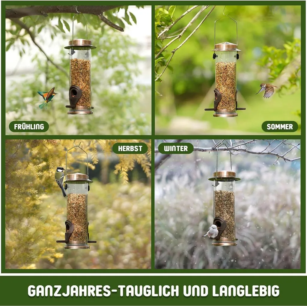 Nourrir oiseaux jardin mangeoire métal cuivré résistante pack 2 - 6
