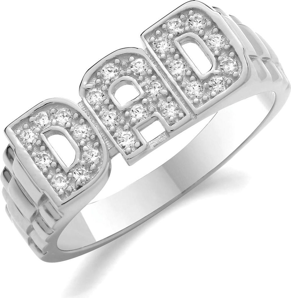 Wunderschöner 925 Sterling Silber Herren - Dad Ring mit Zirkonia, 57 (18.1); TRS36407RSP
