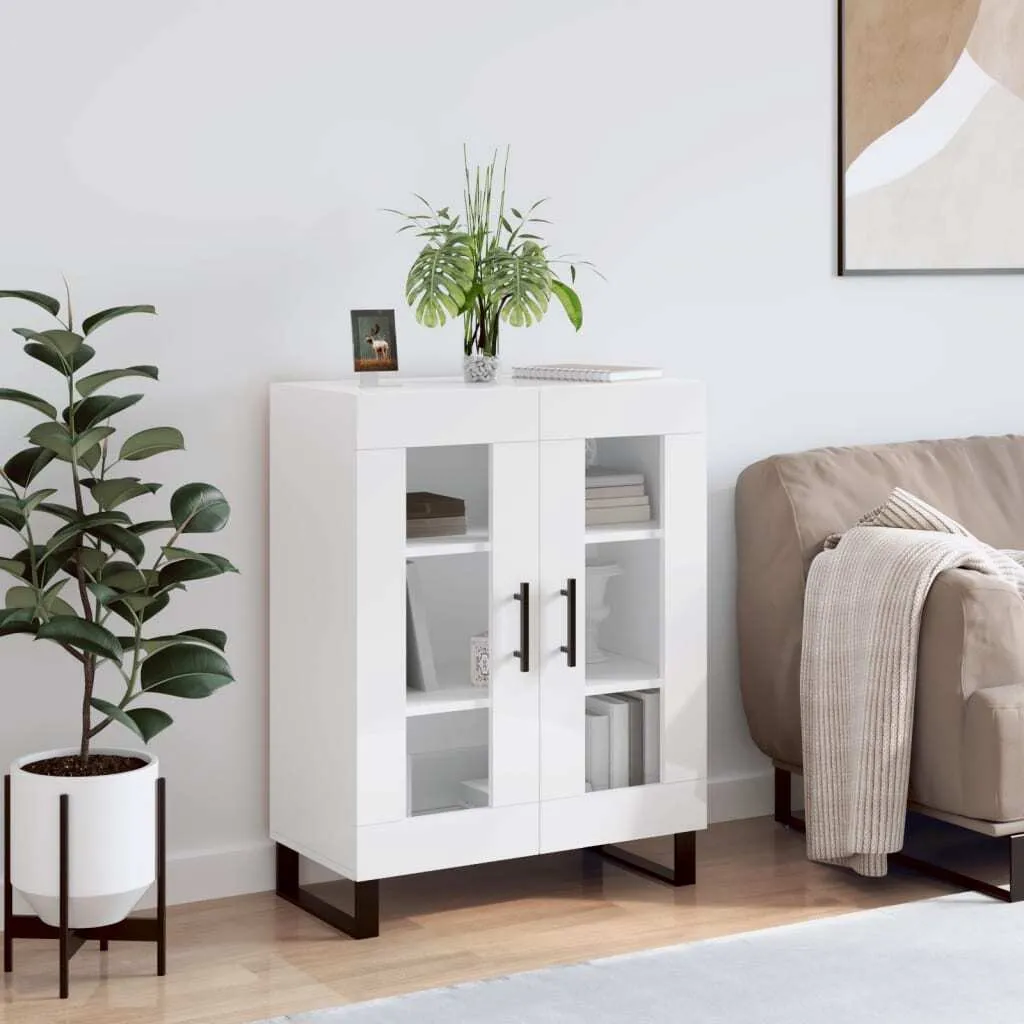 Credenza vidaXL Bianco Lucido 69,5x34x90 cm | Mobile Moderno Salotto