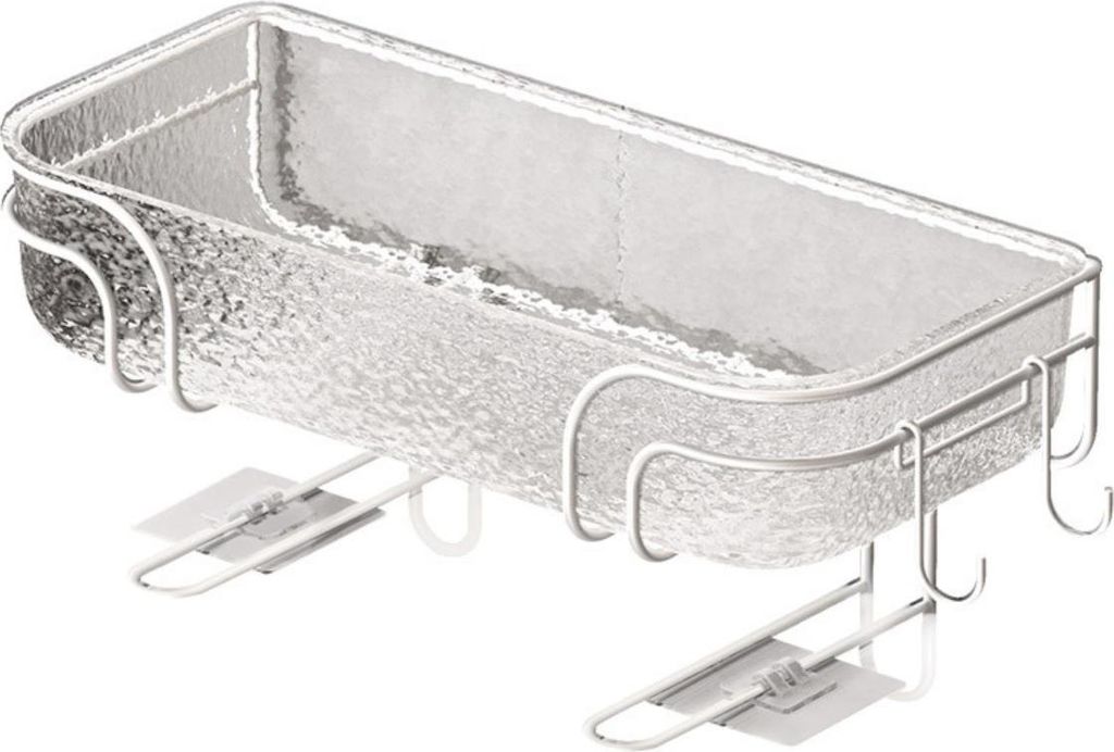 INF Doppellagiges weißes Toilettenregal - Eisen & PET Bad Organizer