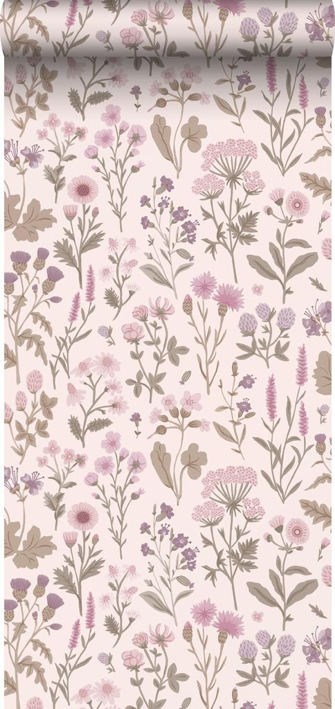 Sanders & Sanders Tapete Feldblumen Violett 50 x 900 cm