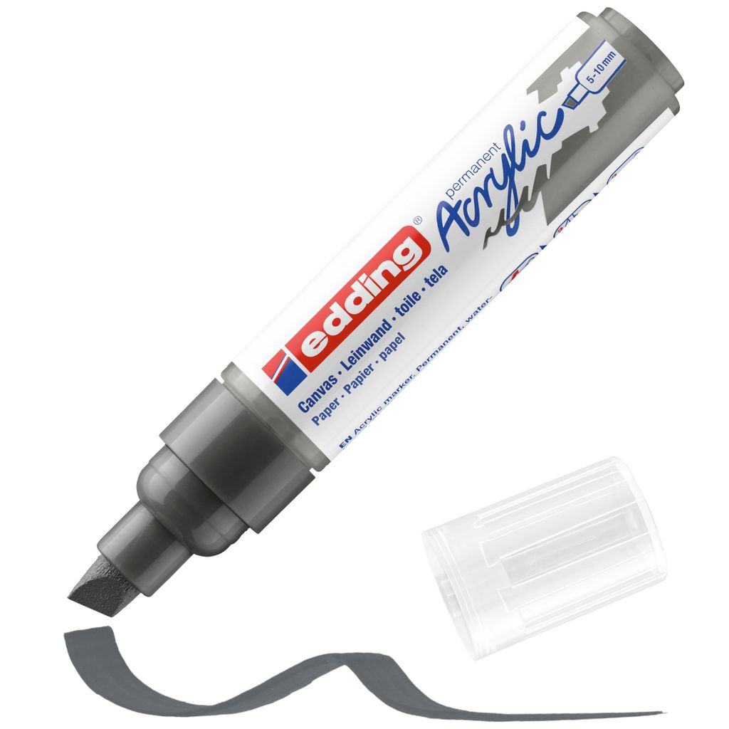 Edding 5000 Acrylmarker Breit, Anthrazit, Meißel, Produktbild 