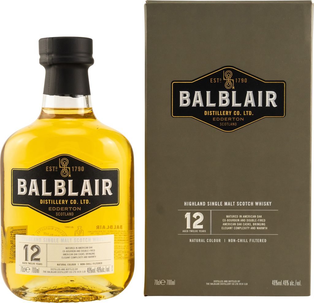 Balblair 12 Years + Box 700ml 46% Vol. Produktbild 