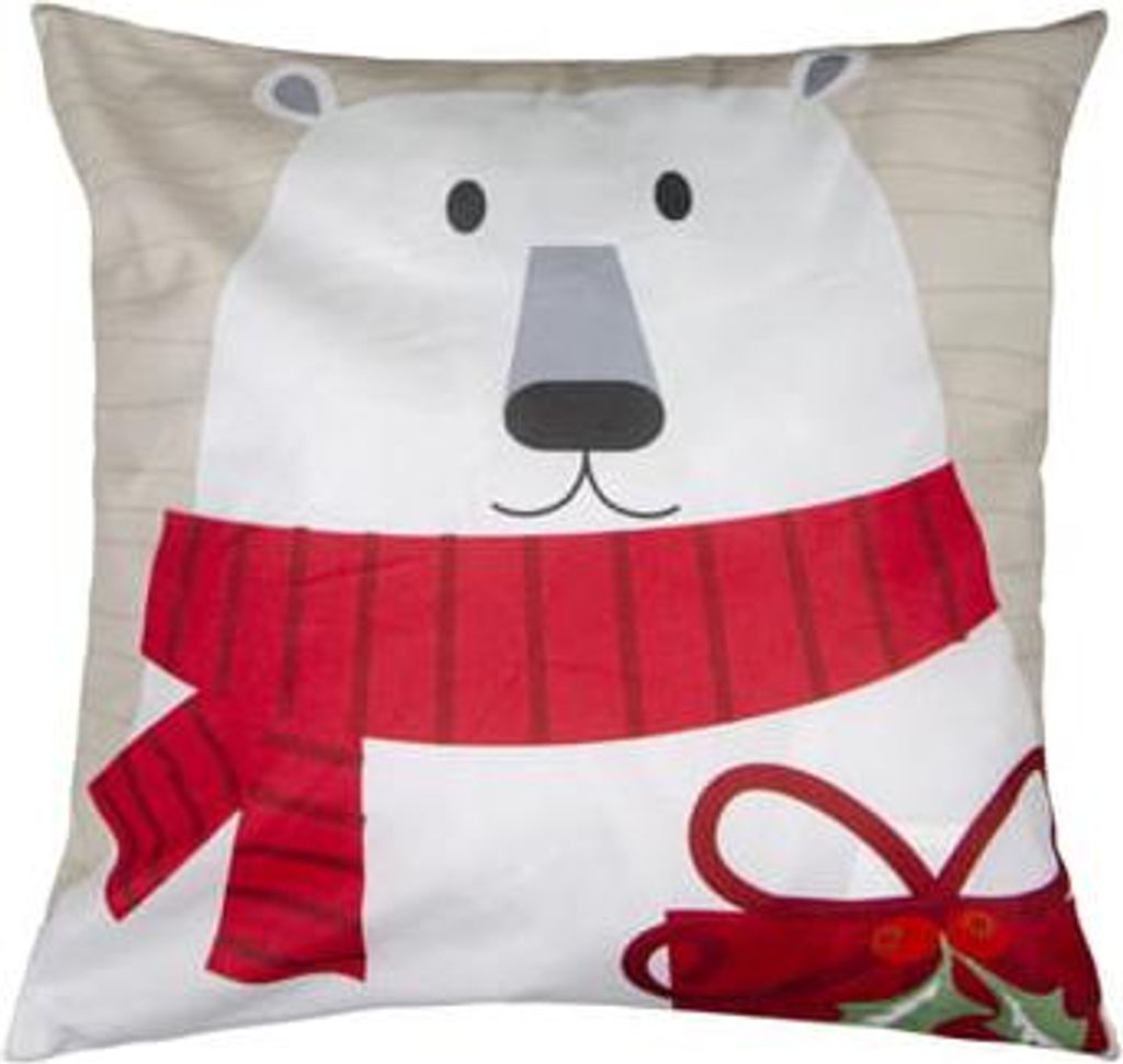 Weihnachtskissen 40x40 HoHoHo Weißer Teddybär schön