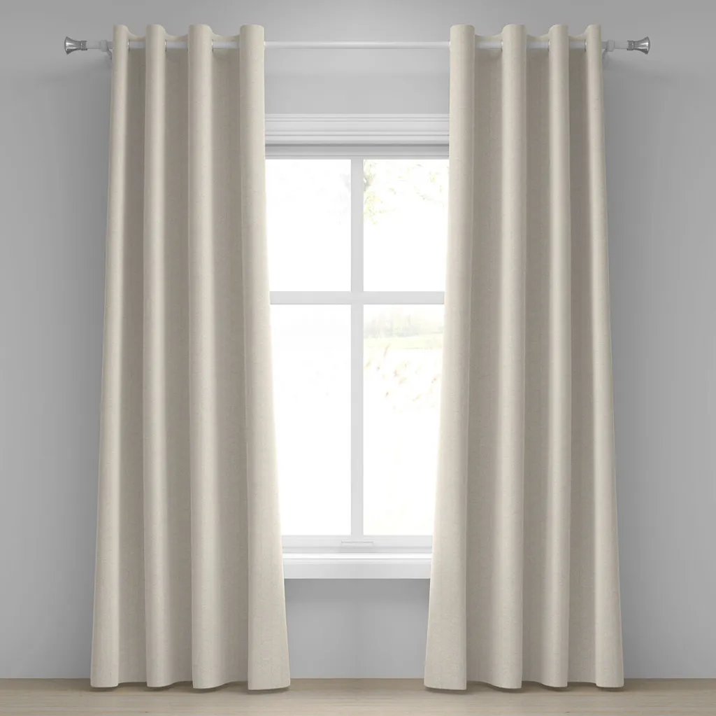 Rideaux décoratifs à 2 panneaux Motif Circulaire Pastel Crème 280x245cm