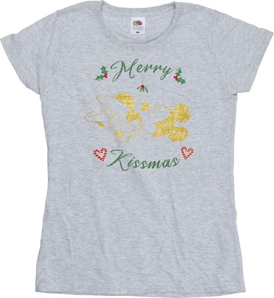 Disney - "Merry Kissmas" T-Shirt für Damen BI33559 (XL) (Grau)