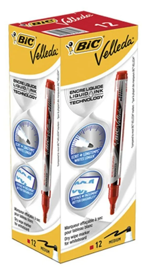 BIC 902089 Pack 12 Evidenziatori Rossi Punta Tonda 1.4mm | Shop