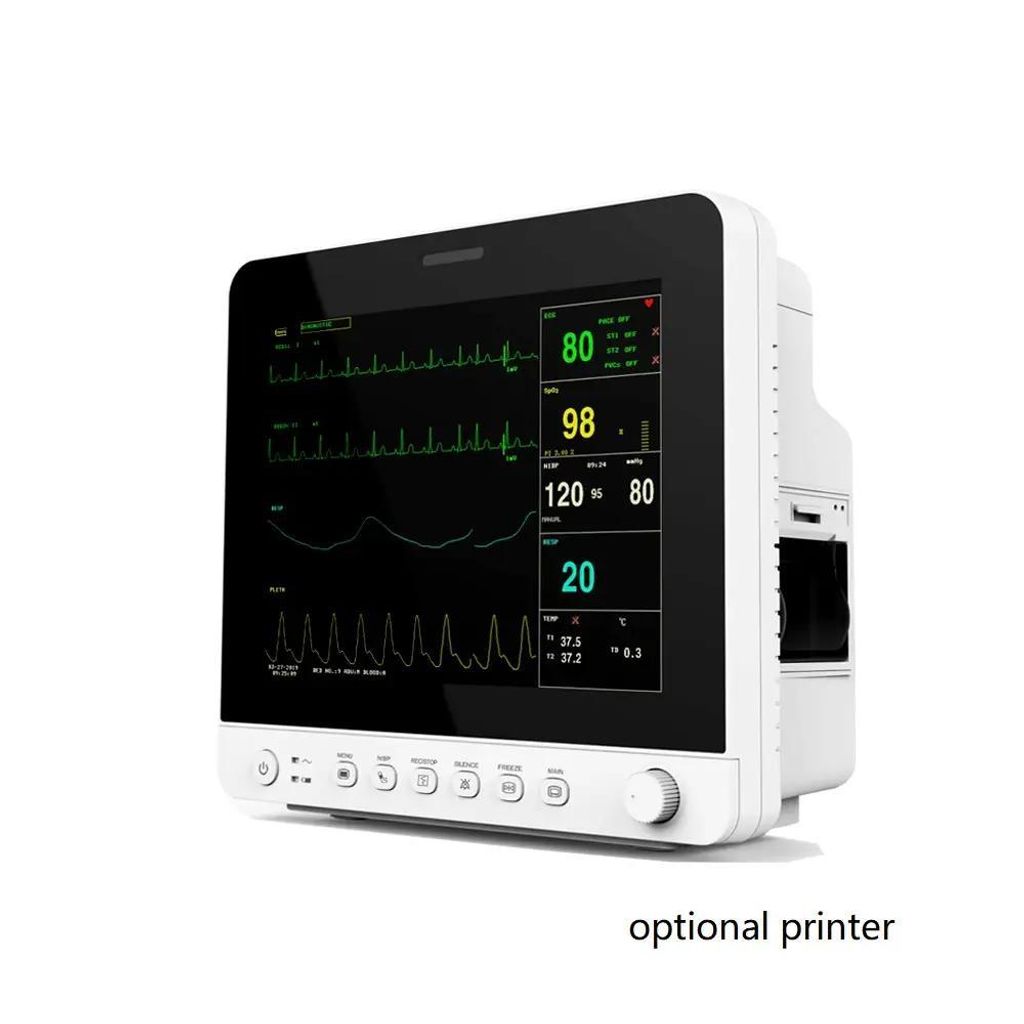Tragbarer Vital Signs 6-Parameter-Patientenmonitor mit Drucker 12,1" Farb-LCD