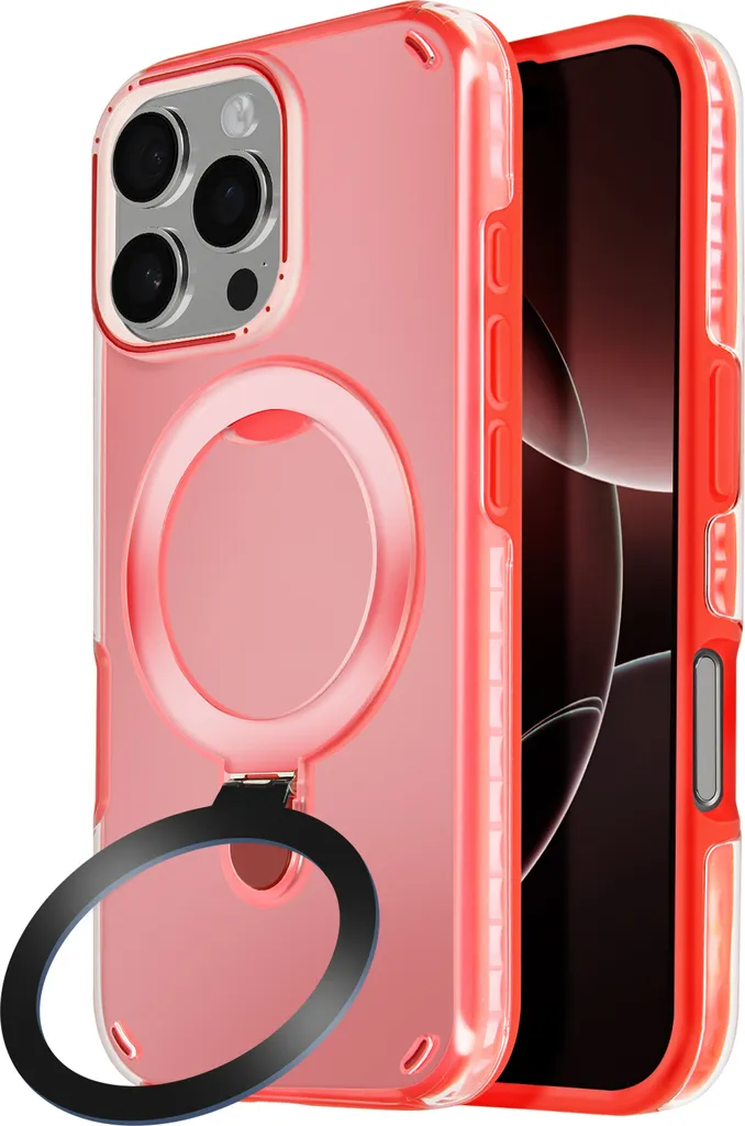 Custodia MagSafe iPhone 16 Pro Max Avizar Rossa Antiurto con Stand