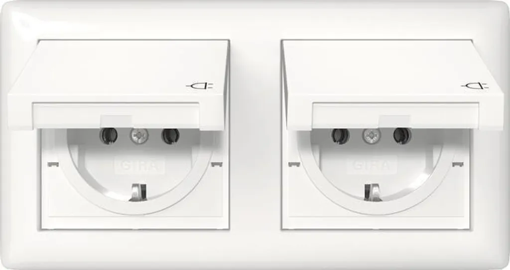 Prise de courant Gira 415803 SCHUKO KD avec cadre et set complet IP44
